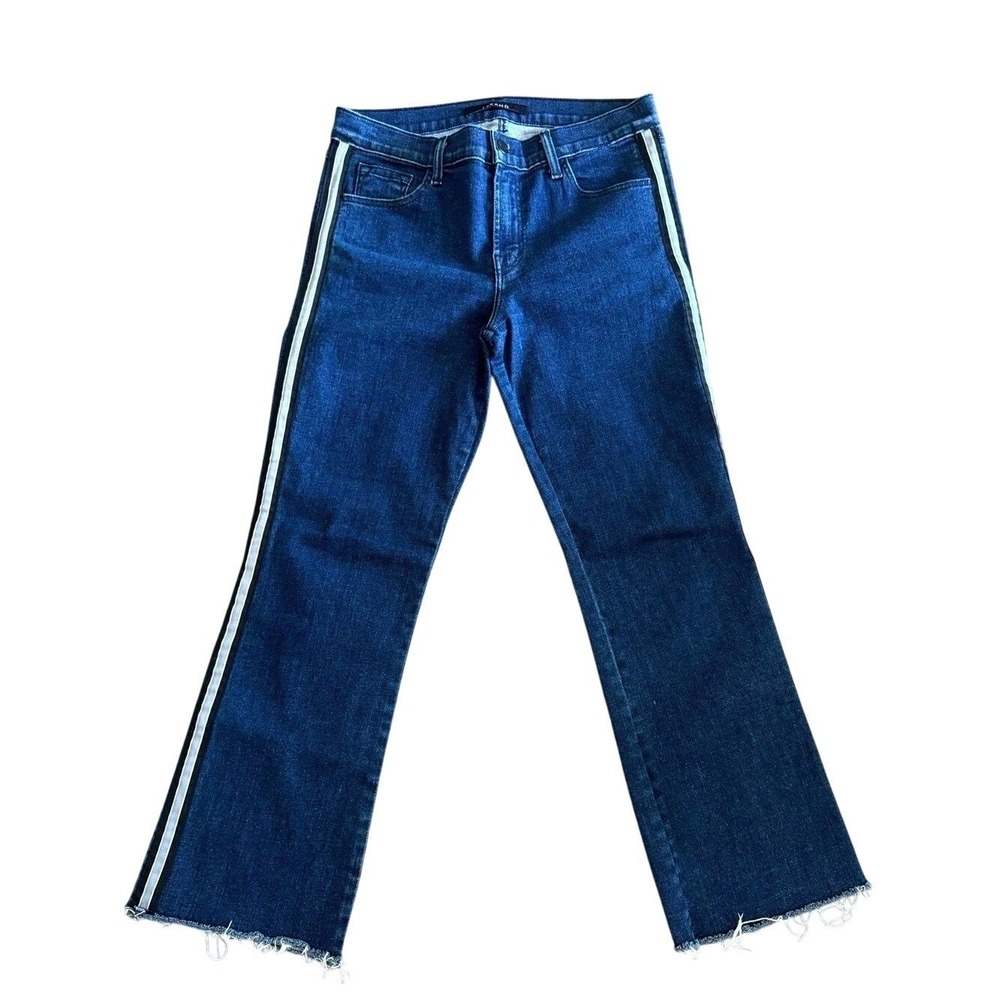 J Brand Cropped Bootcut Selena Jeans Side Stripe Size 27